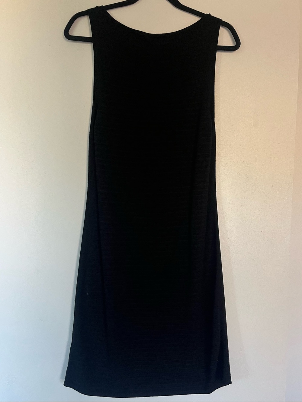 Knit Sleeveless Black Shift Dress - Picture 2 of 5